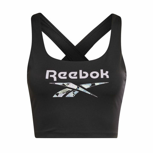 buy Reebok yoga floral sports bra black