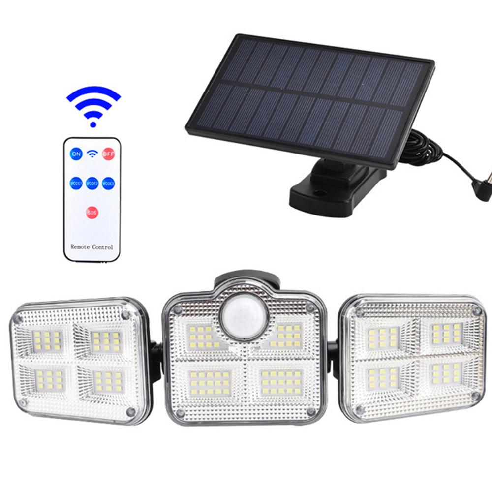 Solar Sensor Light 115 LED 3Head Outdoor Spotlight with 3 Modes