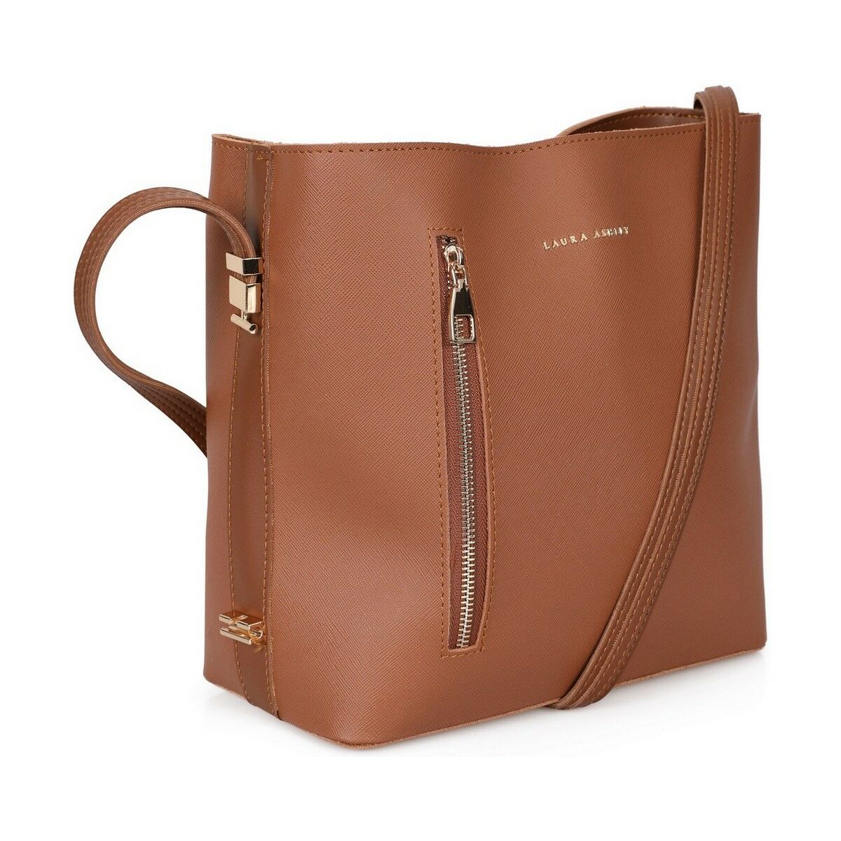 Women's Handbag Laura Ashley ERIMDALE-V2-TAN Brown, stylish synthetic bag with zip fastening, dimensions 25 x 24 x 13 cm.