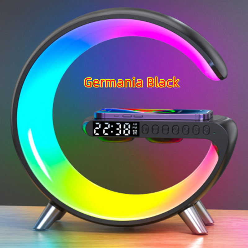 New Intelligent G Shaped LED Lamp Bluetooth Speaker Wireless Charger Atmosphere Lamp App Control For Bedroom