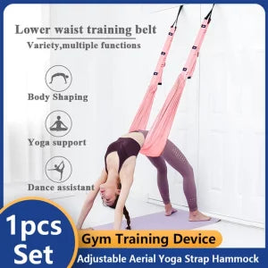 Waist Back Leg Stretch Strap Set,Elastic Yoga Stretching Strap with 11 Loops Yoga Fitness Band with Door Anchor Leg Stretching Yoga Stretcher Backbend Training Belt Inversion Strap