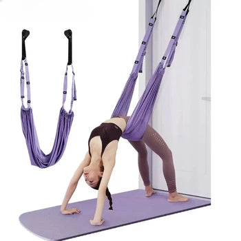 Waist Back Leg Stretch Strap Set,Elastic Yoga Stretching Strap with 11 Loops Yoga Fitness Band with Door Anchor Leg Stretching Yoga Stretcher Backbend Training Belt Inversion Strap