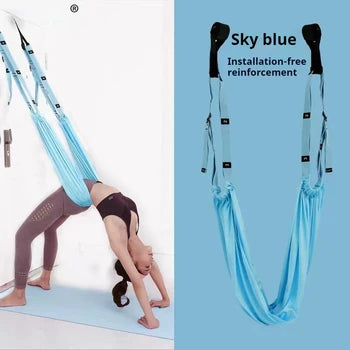 Waist Back Leg Stretch Strap Set,Elastic Yoga Stretching Strap with 11 Loops Yoga Fitness Band with Door Anchor Leg Stretching Yoga Stretcher Backbend Training Belt Inversion Strap