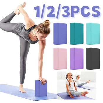 2 X Gym Blocks Foam Brick Fitness Set Tool Yoga Bolster Pillow Cushion Stretching Body shaping