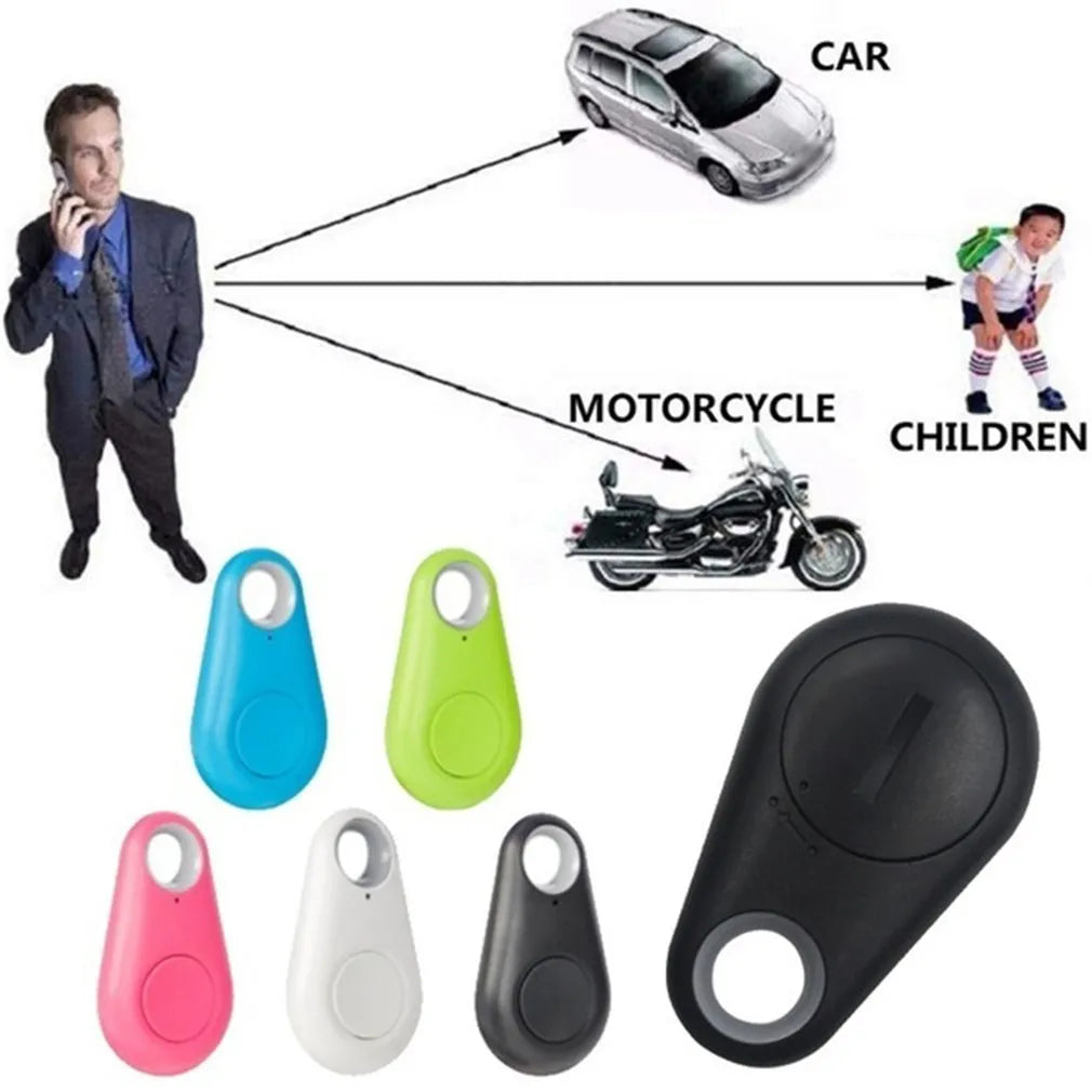 Mini Fashion Smart Dog Pets Bluetooth 4.0 GPS Tracker in various colors, ideal for tracking cars, motorcycles, and children.