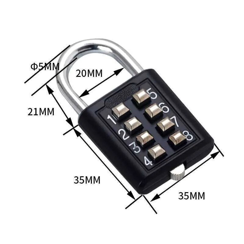 8 Digits Password Code Combination Padlock Zinc Alloy Suitcase For Home / Office