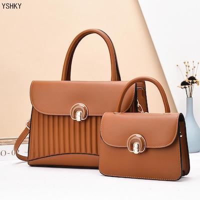 Women's Hand Bags 2-piece set 2025 fashion shoulder bag trendy stripe design