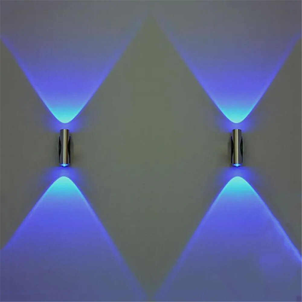 2 X Led Double-headed Wall Lamps Home Sconce Bar Porch Wall Decor Ceiling Light Blue Home Improvement