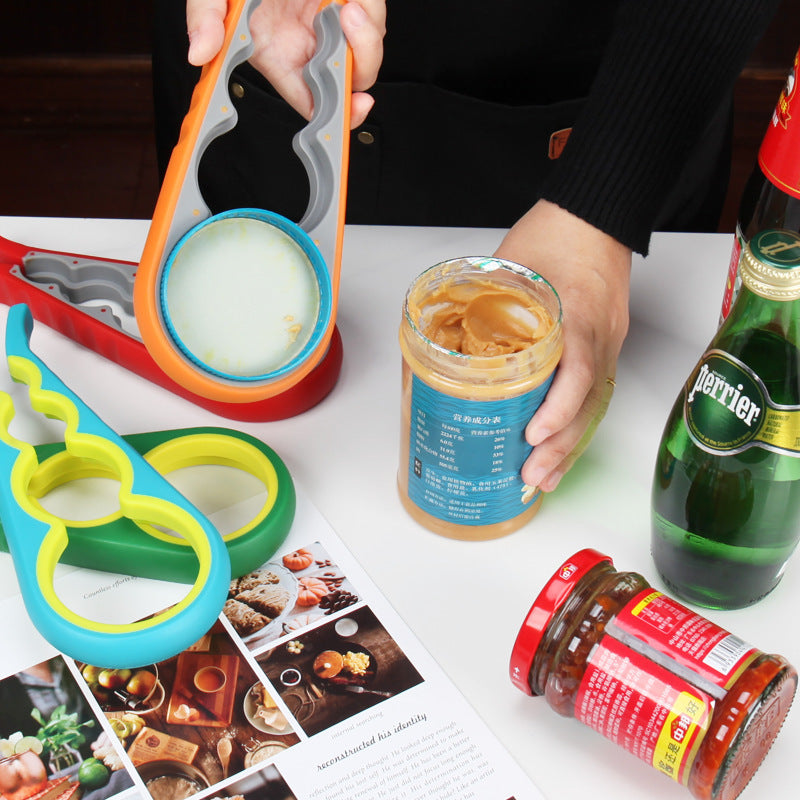 2 X Jar Opener Bottle Opener for Weak Hands, 4 in 1 Multi Function Can Opener Bottle Opener Kit with Silicone Handle Easy to Use for Children, Elderly and Arthritis Sufferers