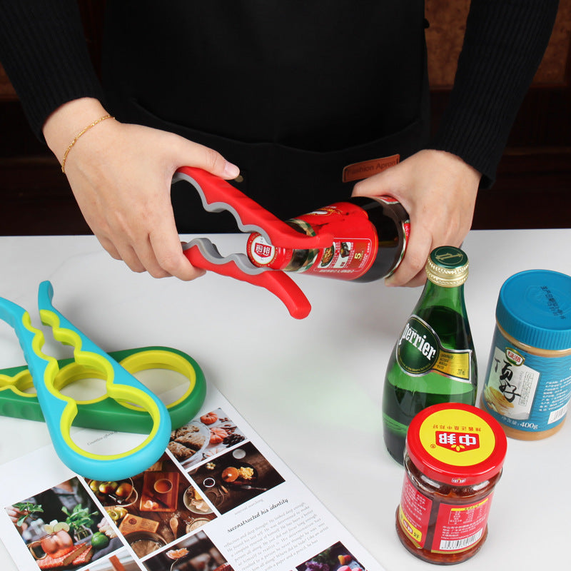 2 X Jar Opener Bottle Opener for Weak Hands, 4 in 1 Multi Function Can Opener Bottle Opener Kit with Silicone Handle Easy to Use for Children, Elderly and Arthritis Sufferers