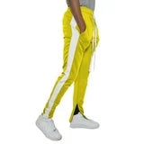 Men’s Track Pants – Classic Slim Fit Side Stripe Drawstring Waist Ankle Zipper Active Workout Joggers Sweatpants