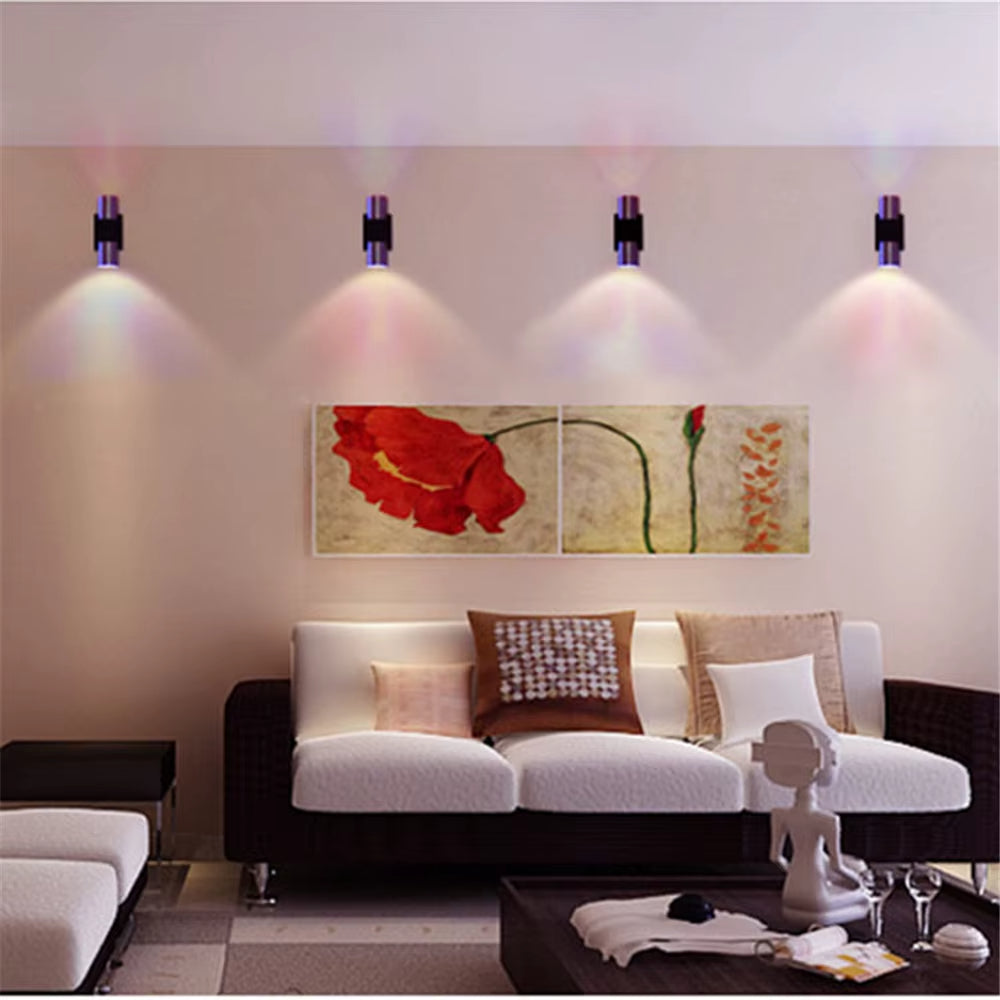 2 X Led Double-headed Wall Lamps Home Sconce Bar Porch Wall Decor Ceiling Light Blue Home Improvement