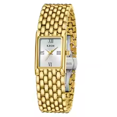 LIGE Silver Watch for Women Square Ladies Quartz Wristwatches Small Gold Watch