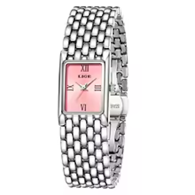 LIGE Silver Watch for Women Square Ladies Quartz Wristwatches Small Gold Watch