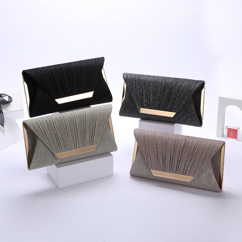 Evening Bag Tide Female Wrinkle Sequin Bag Clip, Hand Shoulder Crossbody Chain "DISPATCHED SAME DAY-ORDERS CONFIRMED BY 1500hrs."