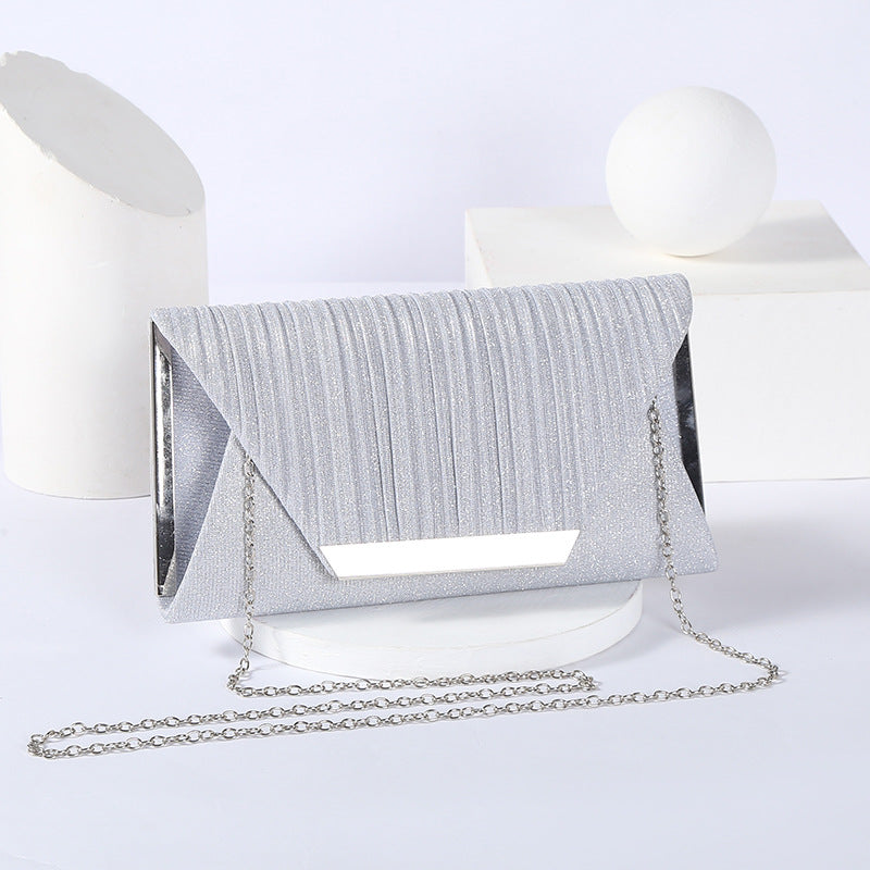 Evening Bag Tide Female Wrinkle Sequin Bag Clip, Hand Shoulder Crossbody Chain "DISPATCHED SAME DAY-ORDERS CONFIRMED BY 1500hrs."