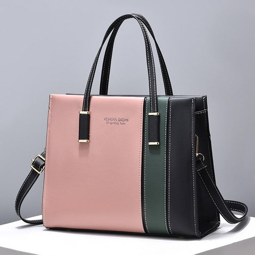 Patchwork Handbags For Women Adjustable Strap Top Handle Bag Large