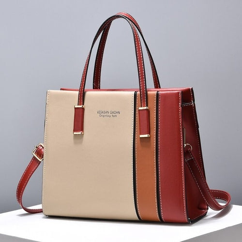 Patchwork Handbags For Women Adjustable Strap Top Handle Bag Large