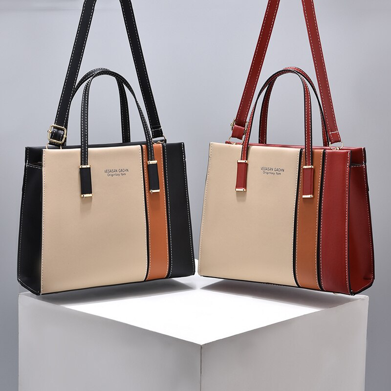 Patchwork Handbags For Women Adjustable Strap Top Handle Bag Large