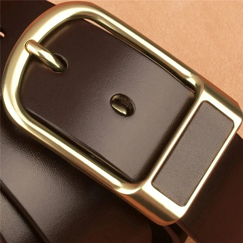 Genuine Leather Belt For Men's High Quality Buckle Jeans Cowskin