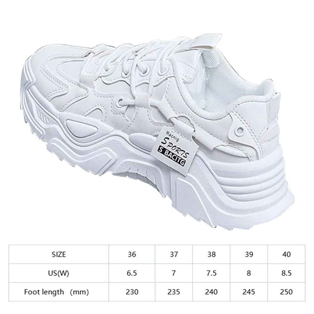Women's Shoes Spring Autumn All-match Thick-soled Chuncky Sneakers Fashion Casual Shoes