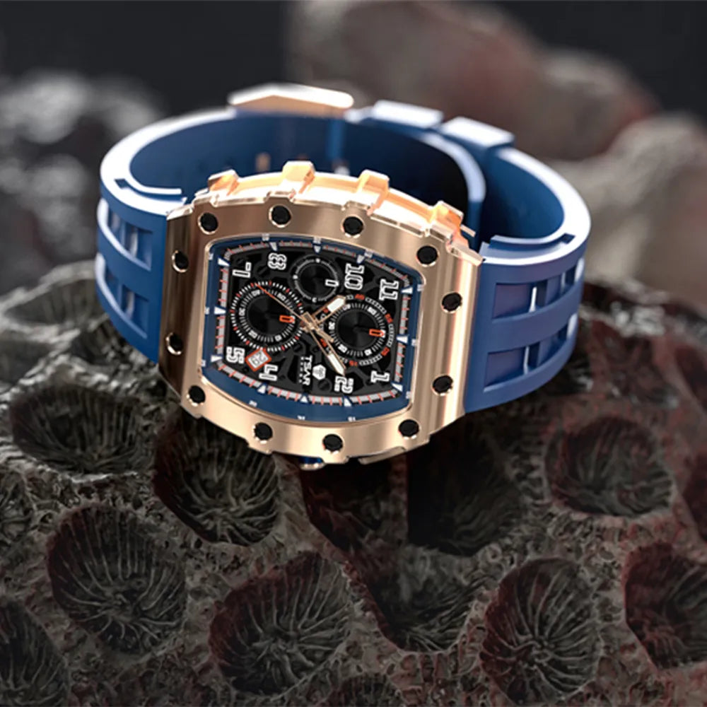 TSAR BOIMBA luxury brand imported quartz movement men's fashionable and cool watch with 50M waterproof luminous