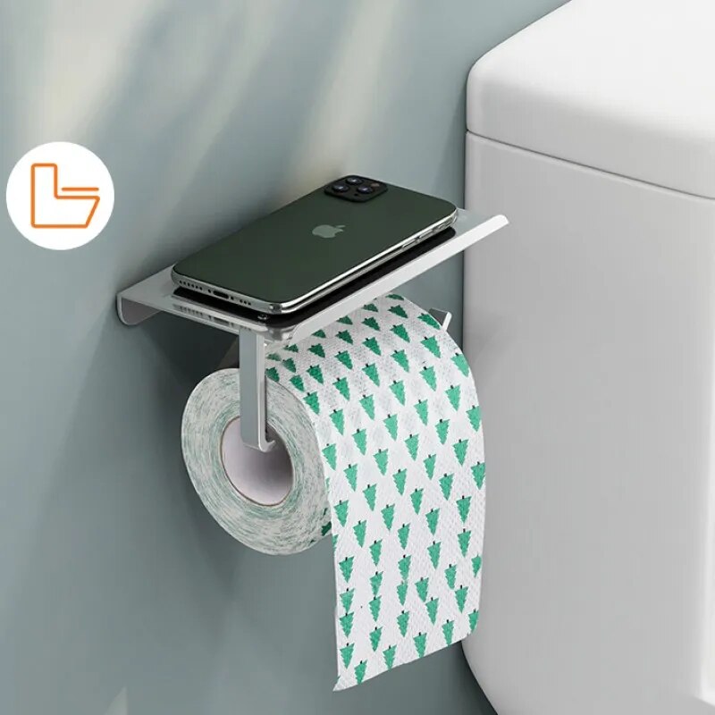 Toilet Paper Dispenser With Mobile Phone Shelf