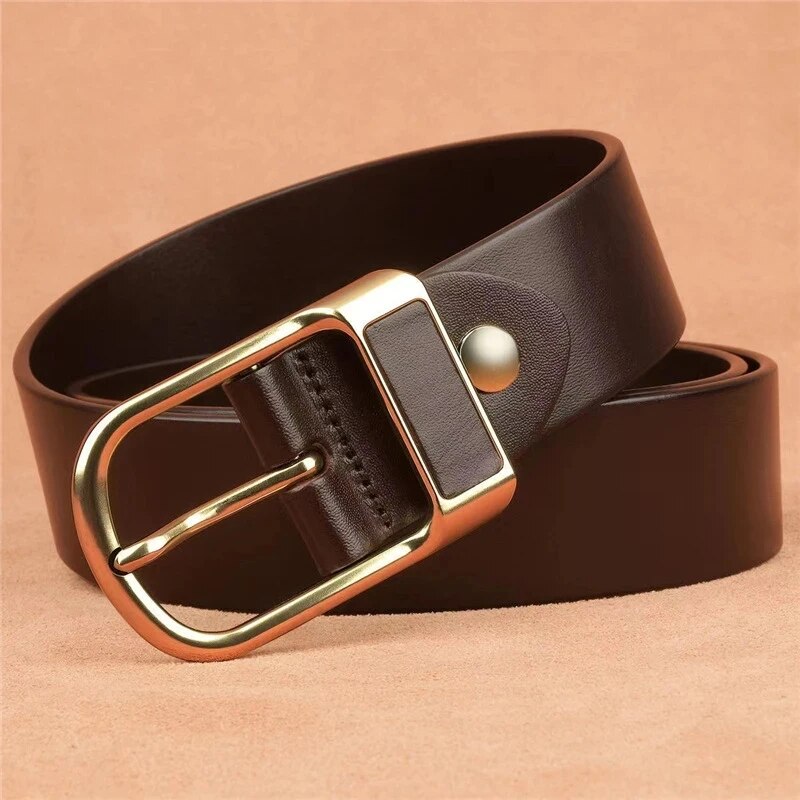 Genuine Leather Belt For Men's High Quality Buckle Jeans Cowskin