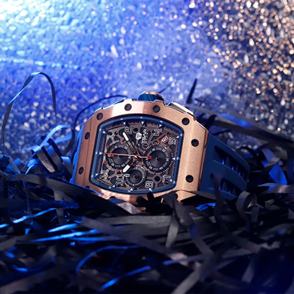 TSAR BOIMBA luxury brand imported quartz movement men's fashionable and cool watch with 50M waterproof luminous