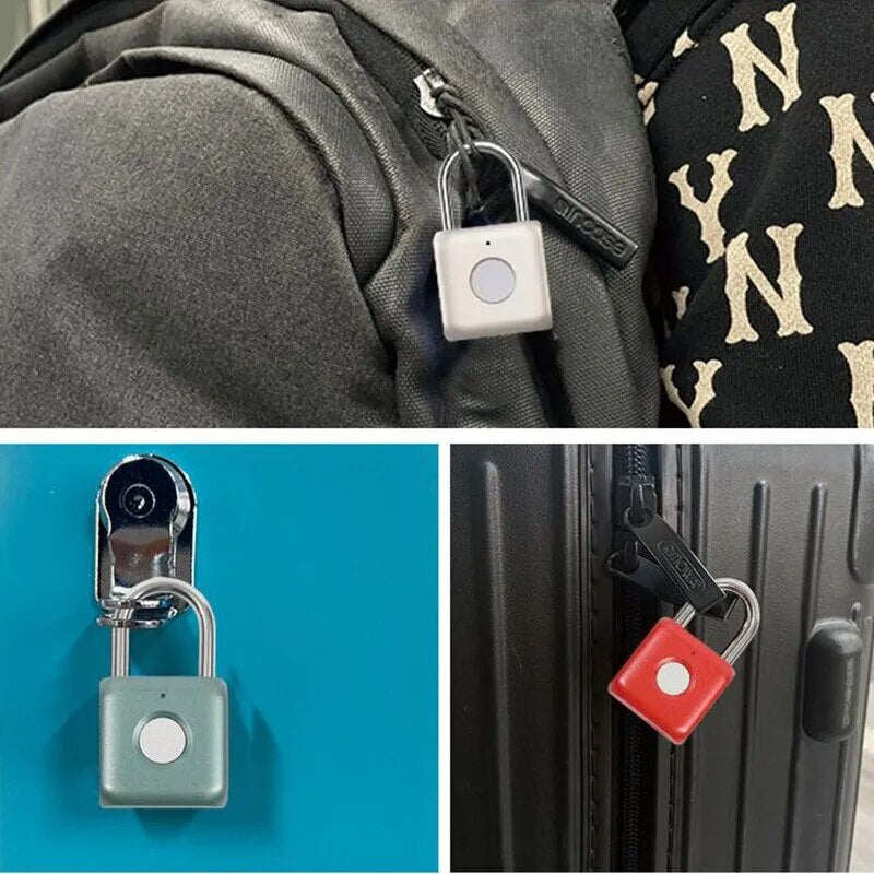 High Quality Mini Alloy Fingerprint Identification Padlock Waterproof