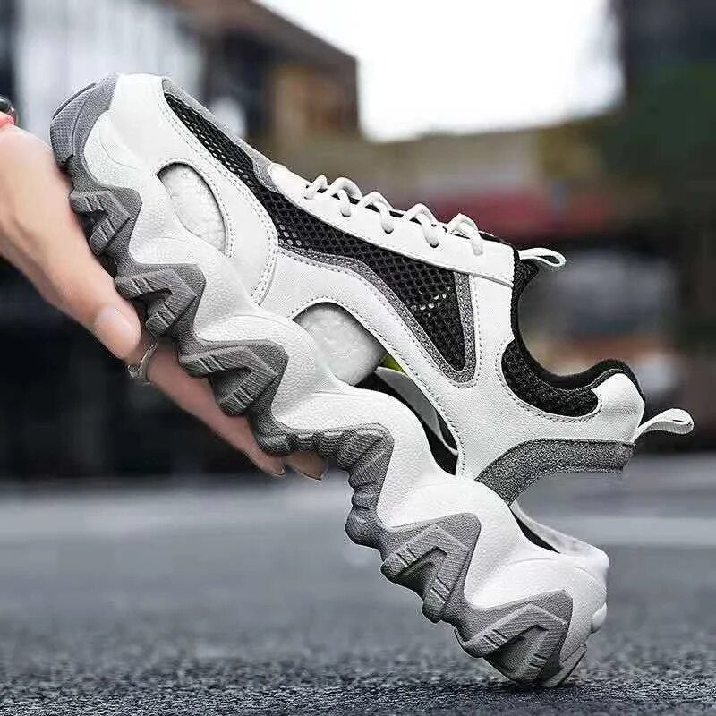 Men's Brand Mesh Sandals Hollow Lace Up Sandals Male Summer Refreshing Platform Sneakers Man Fashion Beach Shoes Sandalias