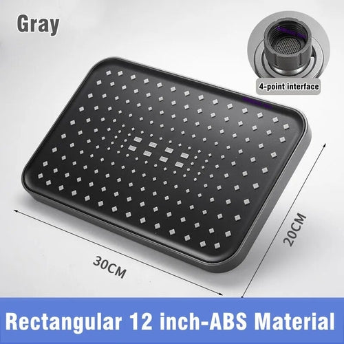 360° Swivel Rainfall Shower Head 12Inch Ultra-Thin Pressure Boosting