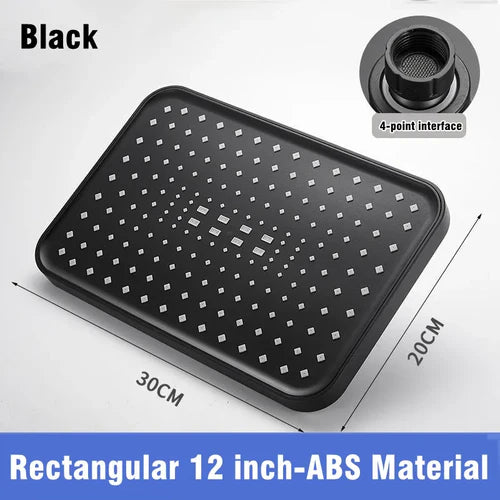 360° Swivel Rainfall Shower Head 12Inch Ultra-Thin Pressure Boosting