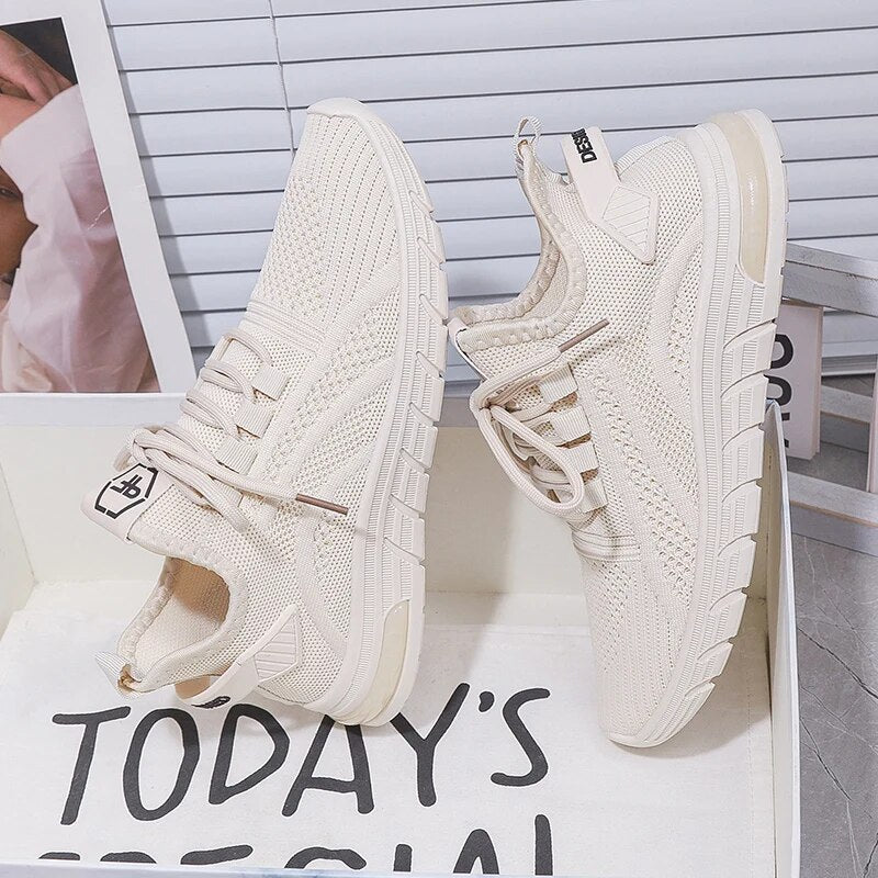 Women Sneakers Breathable Mesh Running Ladies Shoes Woman White