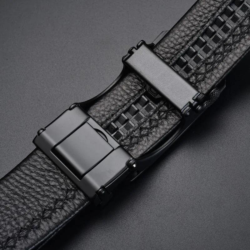 Men's automatic belt buckle belt leather high quality luxury designers work