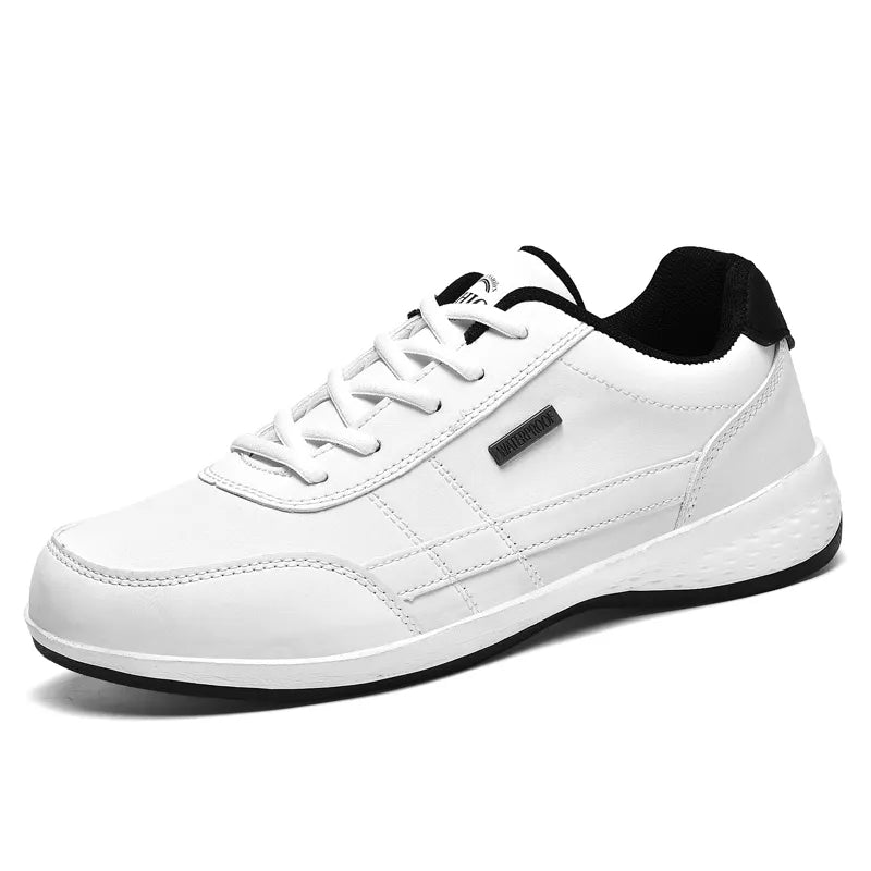 Men's casual leather sneakers with breathable design