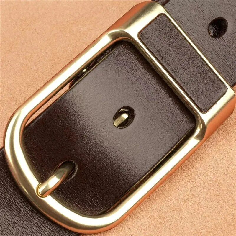 Genuine Leather Belt For Men's High Quality Buckle Jeans Cowskin
