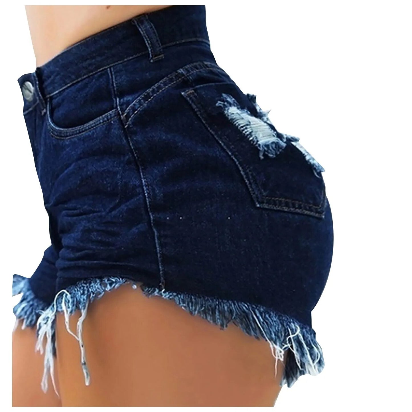 Denim Shorts Women High Waisted High Waist Skinny Sexy Tassel Hole Denim Shorts Jean Shorts For Womens Plus Size Vaqueros