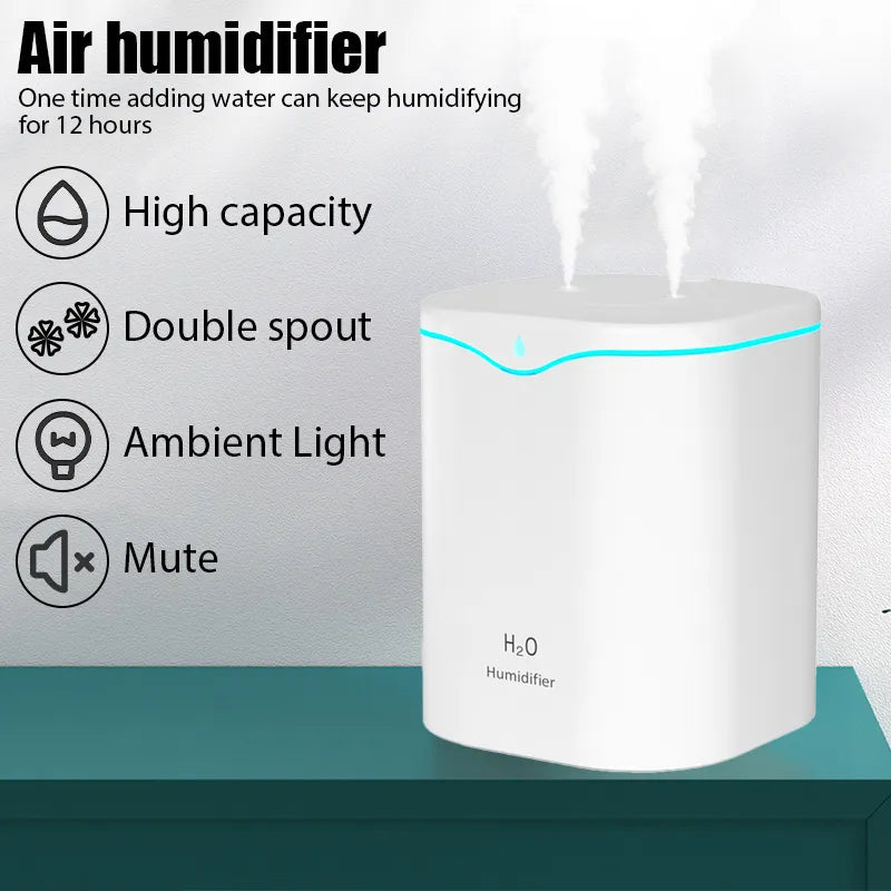 portable 2L air humidifier with continuous mist mode