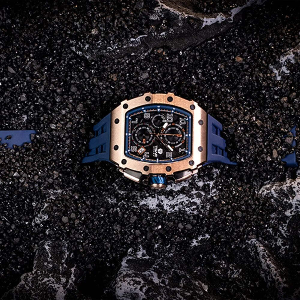 TSAR BOIMBA luxury brand imported quartz movement men's fashionable and cool watch with 50M waterproof luminous