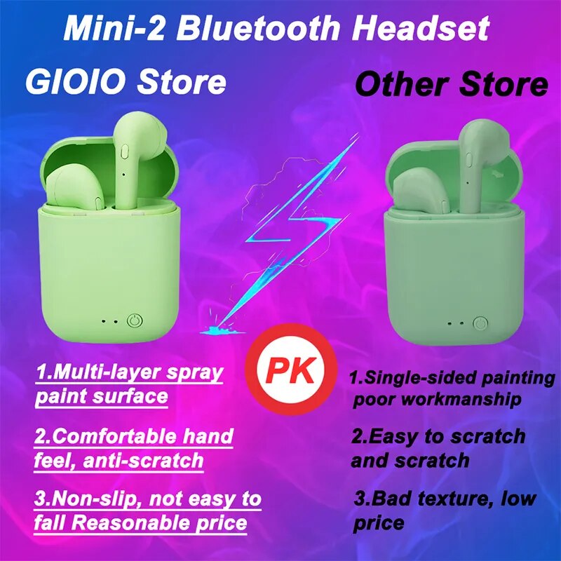Apple / Samsung compatable airpods Macaron Bluetooth Headset Matte Sports"DISPATCHED SAME DAY-ORDERS CONFIRMED BY 1500hrs."