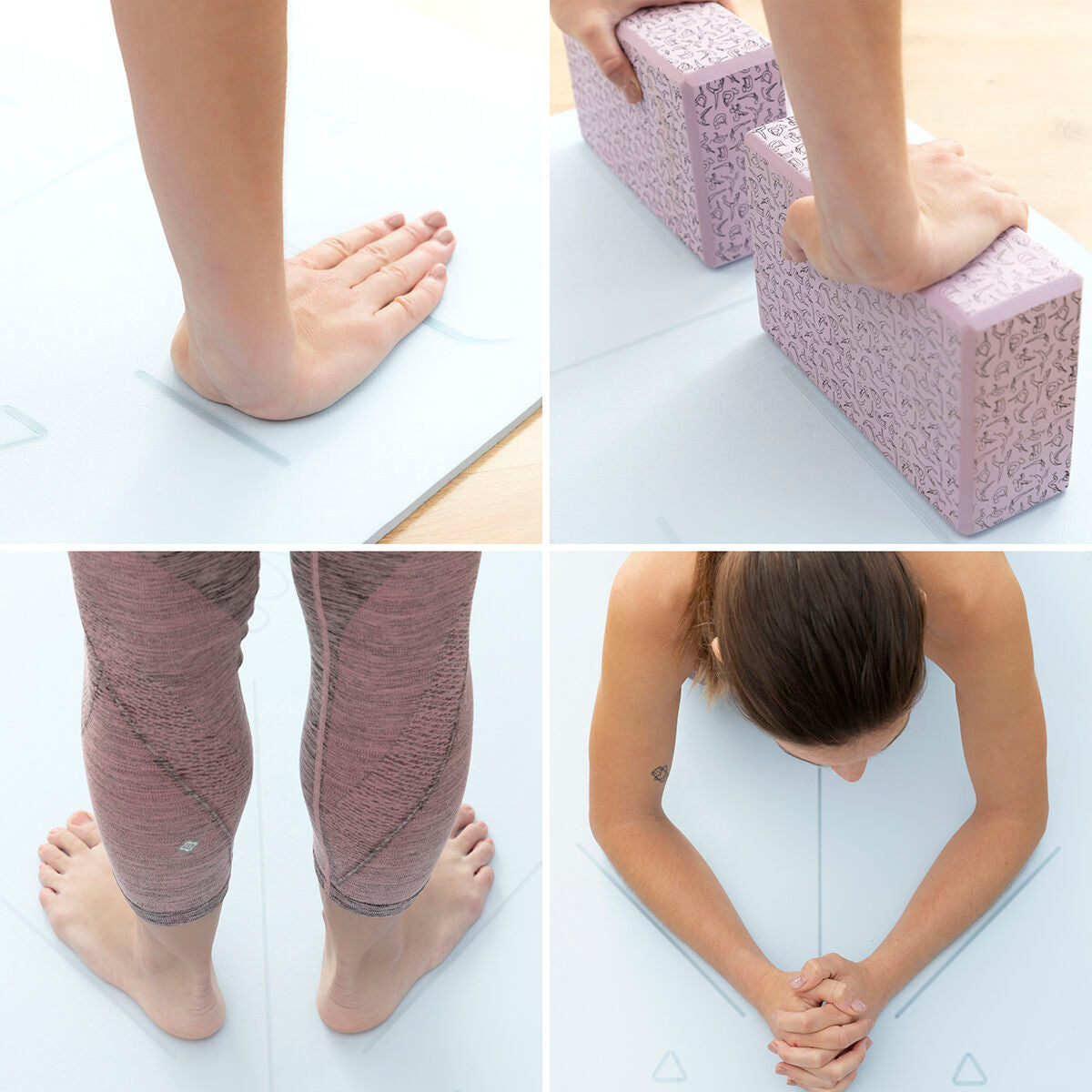 Non-slip Yoga Mat with Position Lines and Exercise Guide Asamat