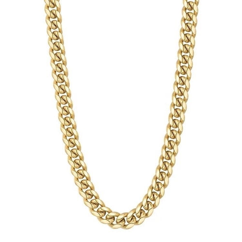 Blaire Men’s Necklace, Thick 9mm Diamond Cut Necklace, Miami Cuban Link Chain, Waterproof & Tarnish-Proof Necklace 18k gold plated