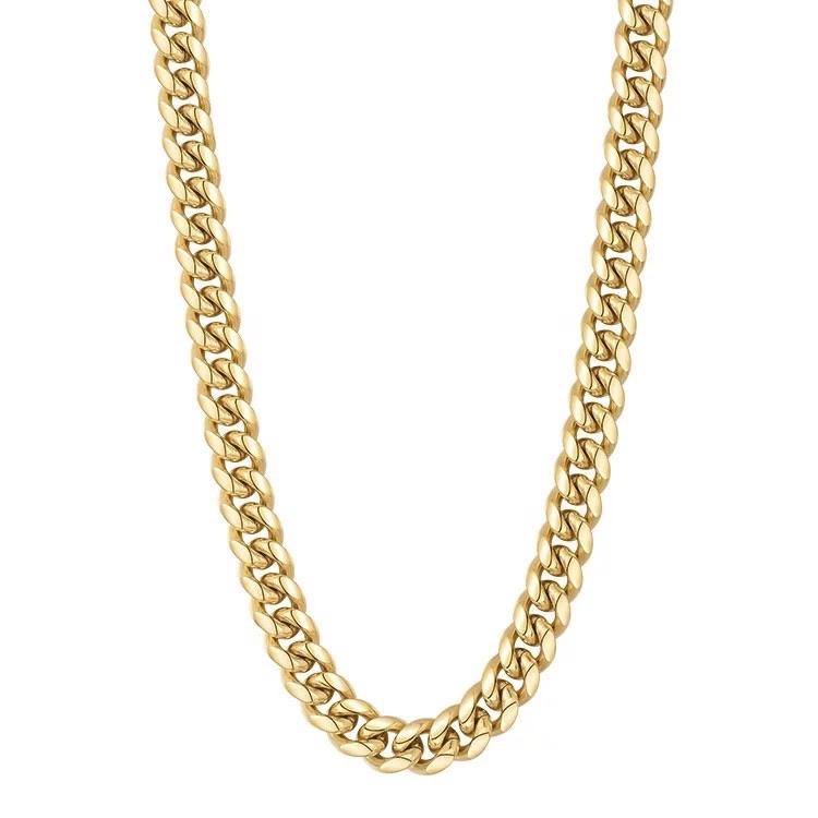 18k gold plated Blaire Chunky Chain Necklace, 18-inch, hypoallergenic and tarnish resistant.