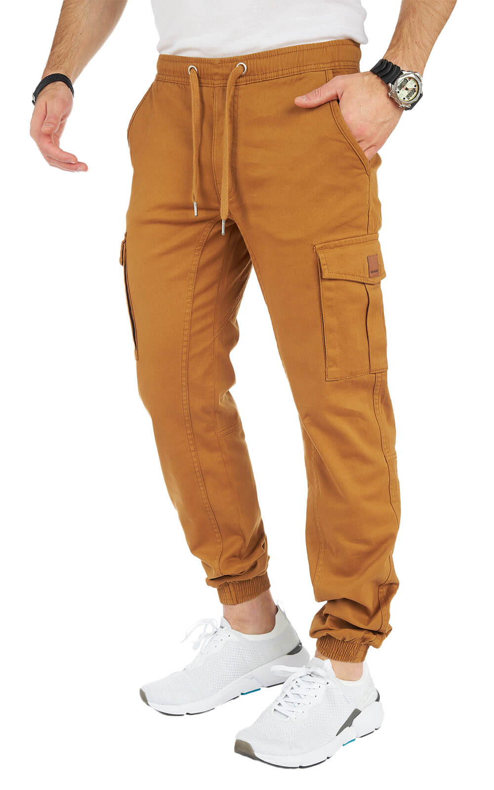 Cargo Work Trousers Men Fleece Lined Trousers Men Multi Pockets Elasticated Waist Trousers Drawstring Tapered Legs Casual Lounge Pants Combat Trousers