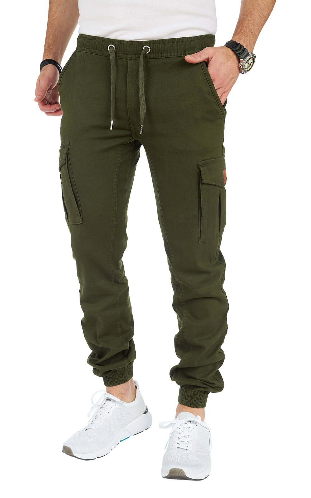 Cargo Work Trousers Men Fleece Lined Trousers Men Multi Pockets Elasticated Waist Trousers Drawstring Tapered Legs Casual Lounge Pants Combat Trousers
