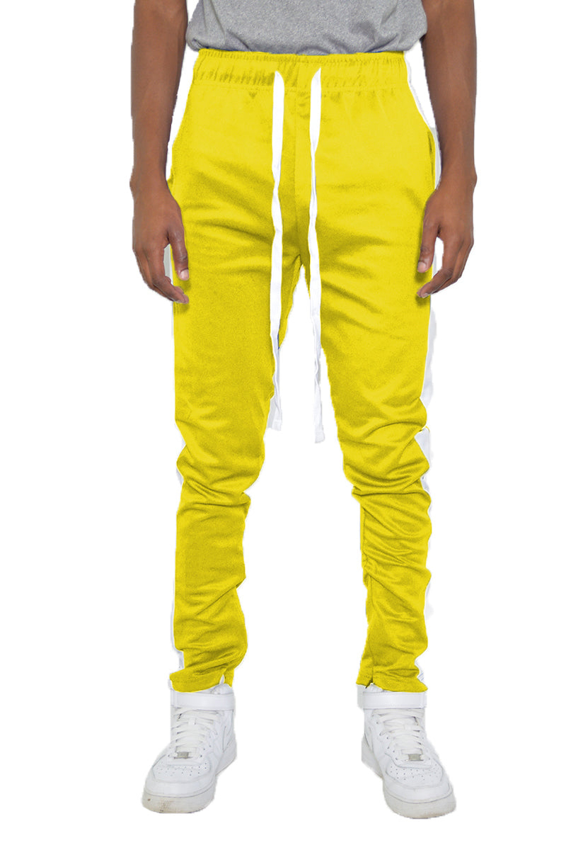 Men’s Track Pants – Classic Slim Fit Side Stripe Drawstring Waist Ankle Zipper Active Workout Joggers Sweatpants