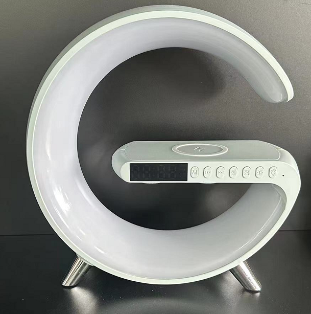New Intelligent G Shaped LED Lamp Bluetooth Speaker Wireless Charger Atmosphere Lamp App Control For Bedroom
