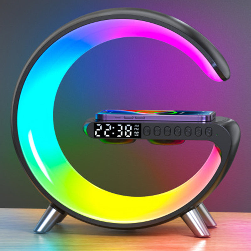New Intelligent G Shaped LED Lamp Bluetooth Speaker Wireless Charger Atmosphere Lamp App Control For Bedroom
