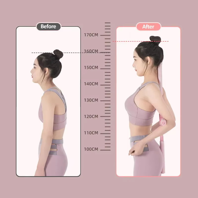 Yoga Stick Hunchback Corrector 80cm Stainless Steel Body FigureTraining Stick Cross Open Back Standing Gym Home Sports Equipment